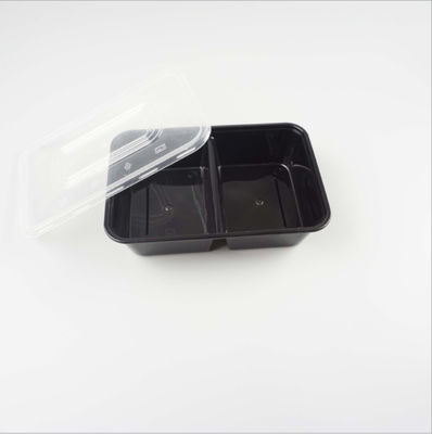 뚜껑이있는 500ml 2 구획 테이크 아웃 일회용 식품 용기
