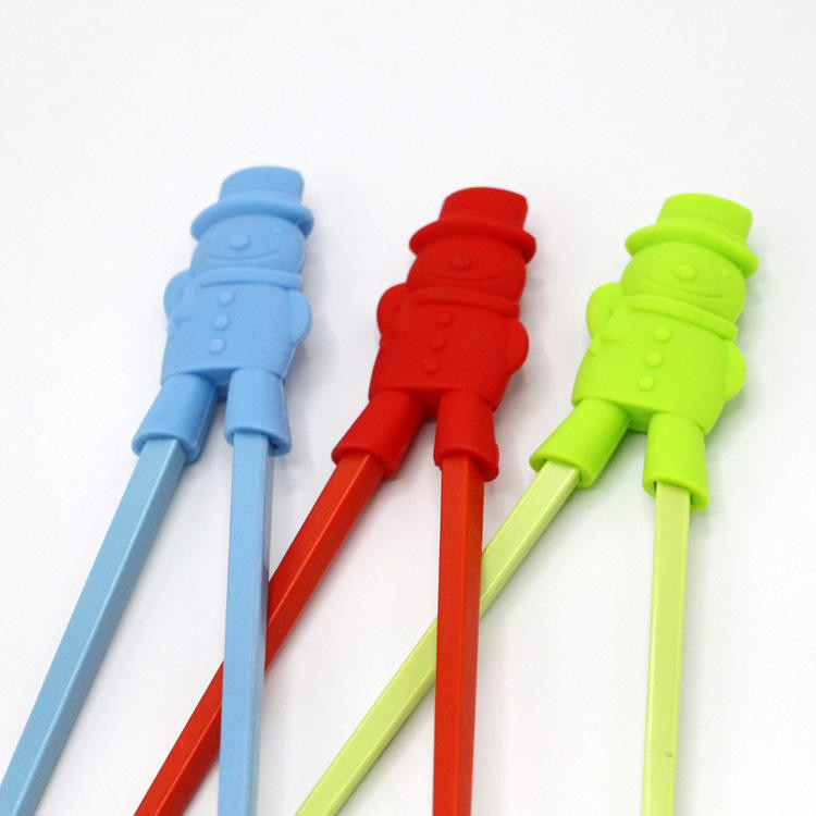 만화 눈사람 모양의 Flatware 실리콘 젓가락 홀더 아이를위한 젓가락 머리