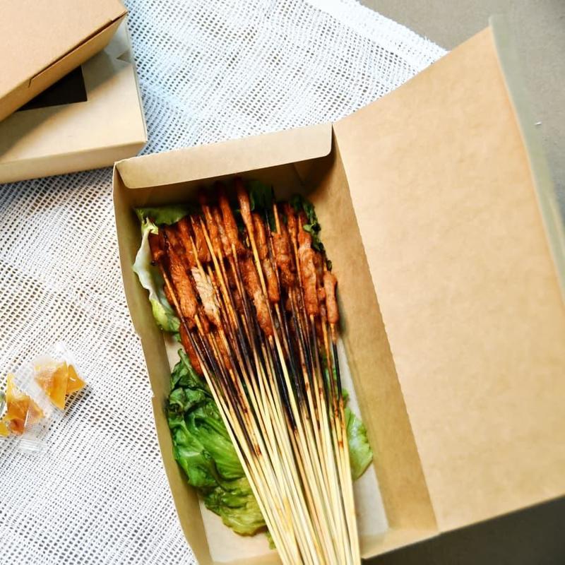 음식용 크라프트 종이 포장 상자, 친환경 맞춤형 일회용 테이크아웃 포장 상자