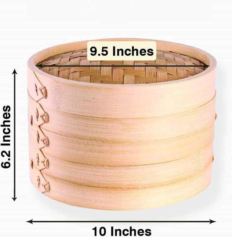 Eco 친절한 대나무 기선 바구니 원형 10 인치 대나무 음식 기선