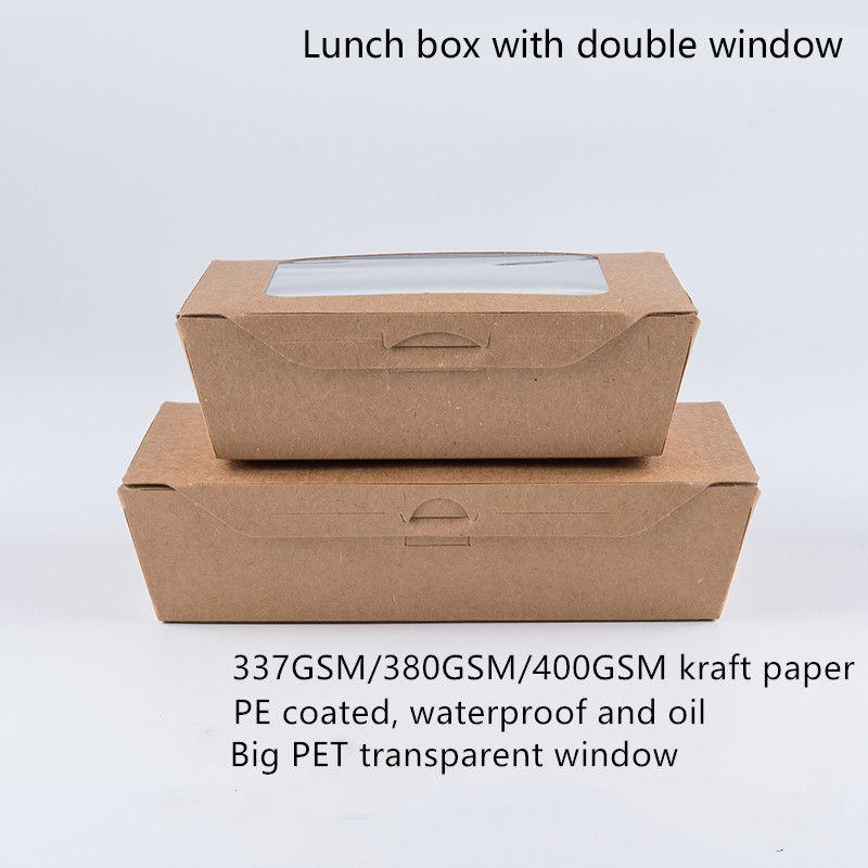 PET 윈도우와 1200 밀리람베르트 337 380 400gsm 크라프트 지 도시락