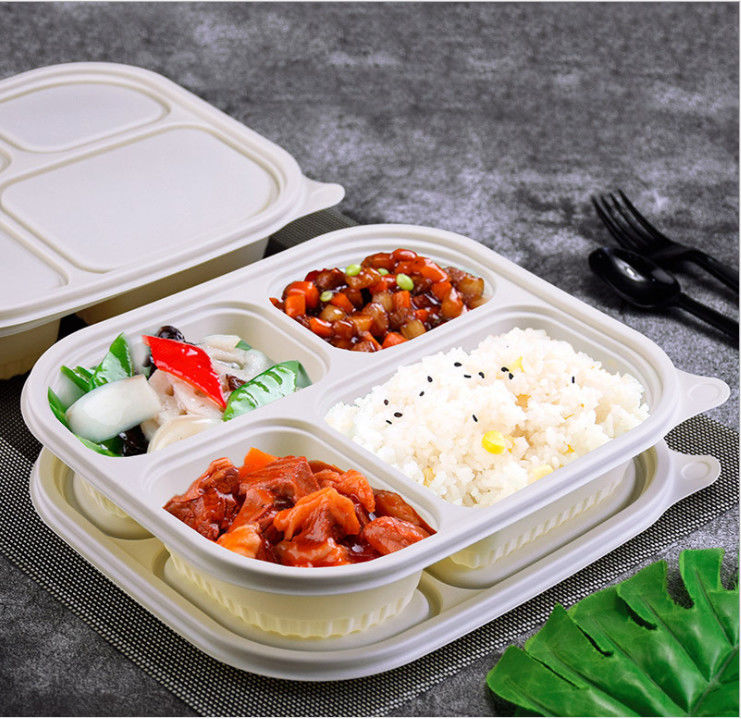 버릴 수 있는 데그라드러블 옥수수 녹말 불규칙한 4가지 칸막이  식료품 용기