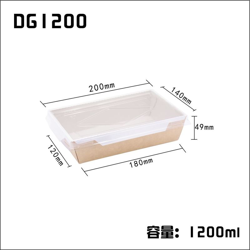 덮개에 기름을 바르지 않는 음식 급료 사각 튀김 밥 Kraft 종이상자 부피