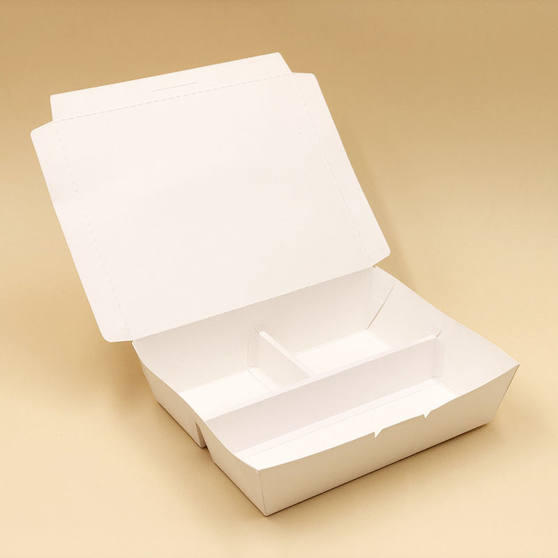 격실에 처분할 수 있는 Kraft 종이 생물 분해성 테이크아웃 용기